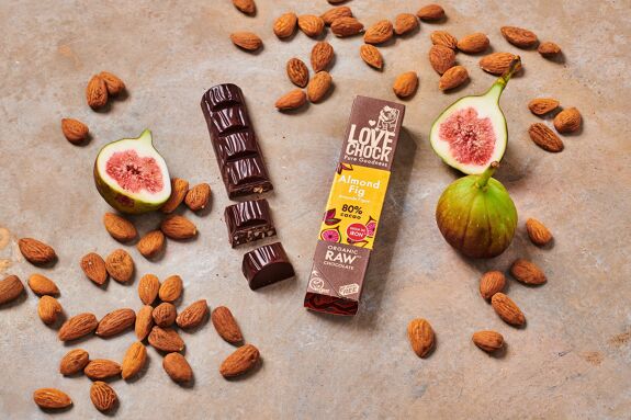 Organic and Raw Dark Chocolate ALMOND FIG 80% - 40 g - 12 in stock