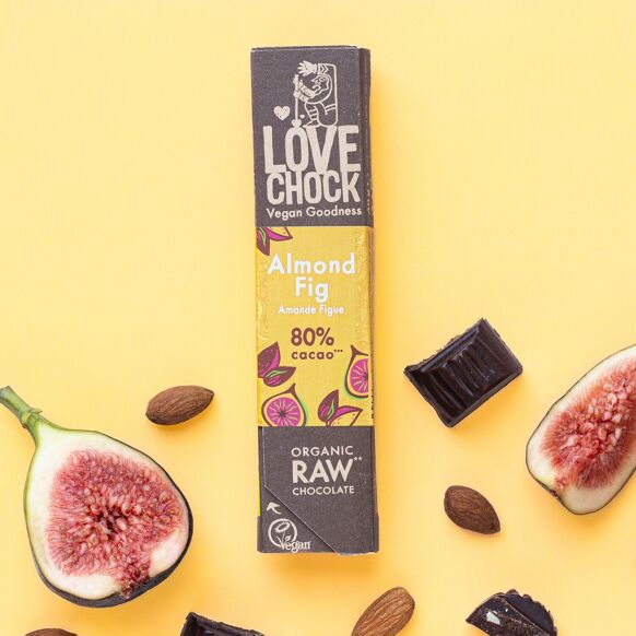 Organic and Raw Dark Chocolate ALMOND FIG 80% - 40 g - 12 in stock