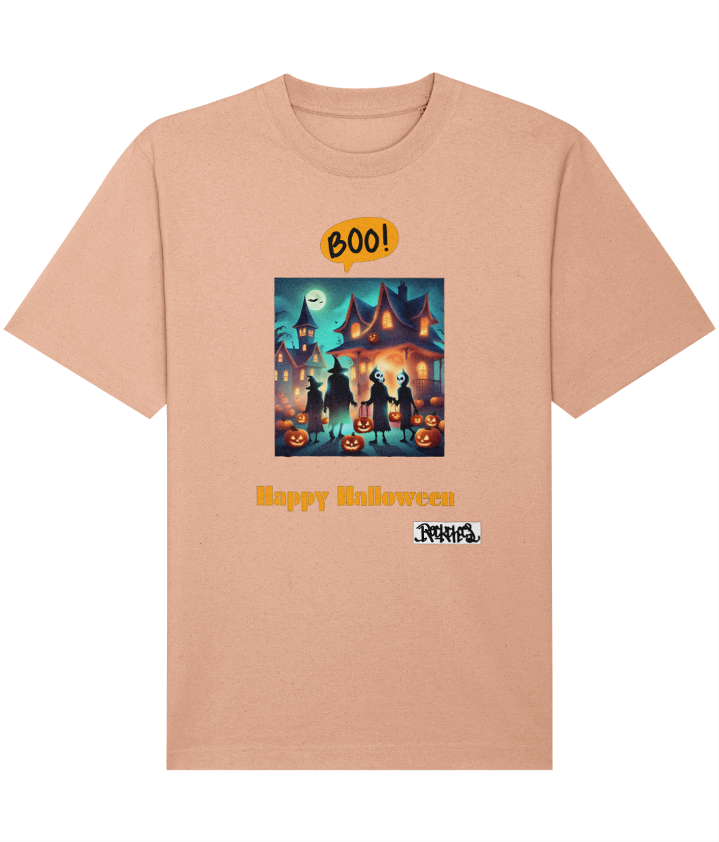 Happy Halloween T shirts designed by Rock Chocs Haunted House Design 1 Adult unisex