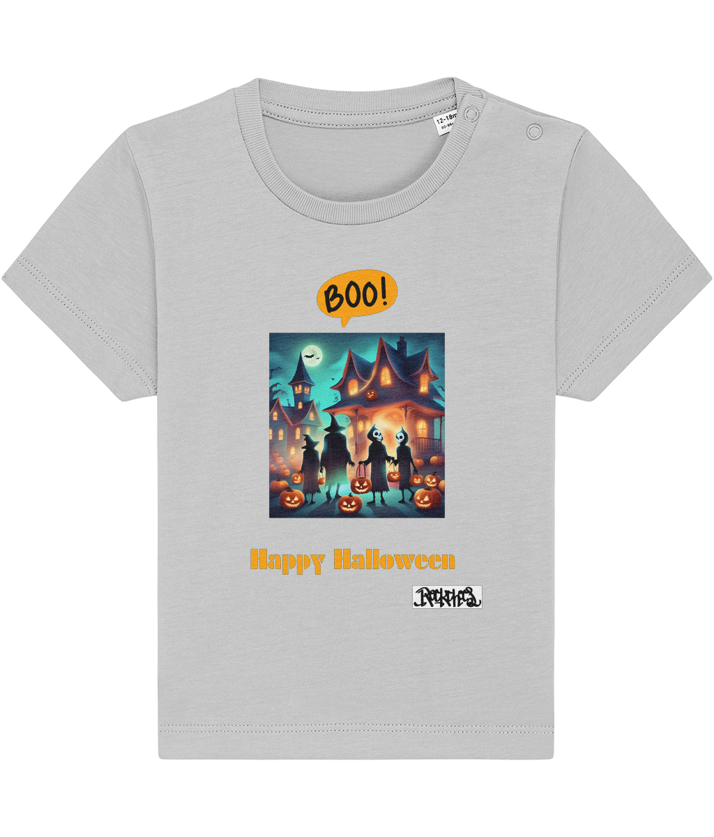 Happy Halloween T shirts designed by Rock Chocs Haunted House Design 1 0 to 36 months