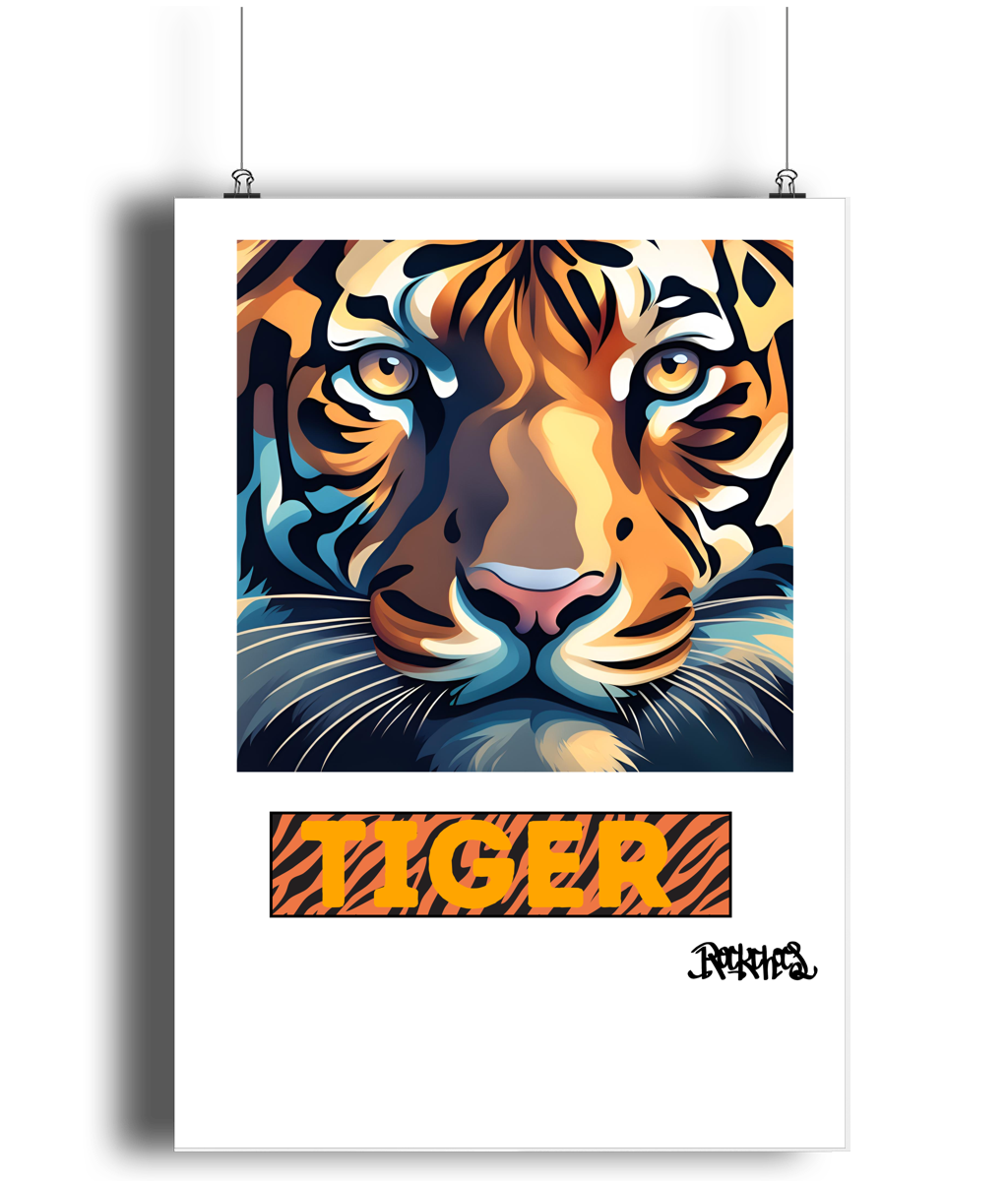 Portrait Lustre Art Print Tiger by Rock Chocs