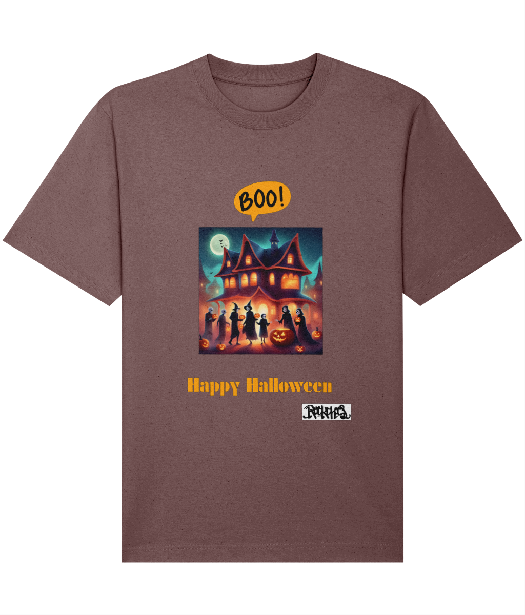 Happy Halloween T shirts designed by Rock Chocs Haunted House Design 2 Adults Unisex