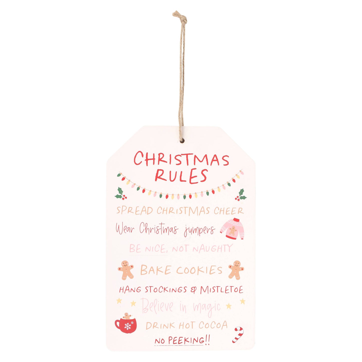 Sugarplum Fun Christmas Rules Hanging Sign 2 left in stock