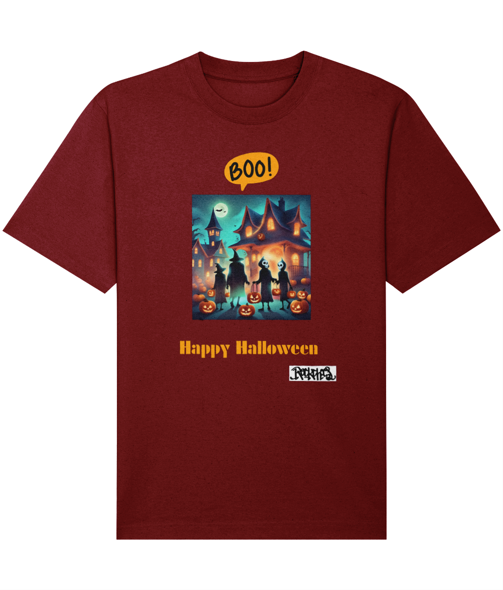 Happy Halloween T shirts designed by Rock Chocs Haunted House Design 1 Adult unisex