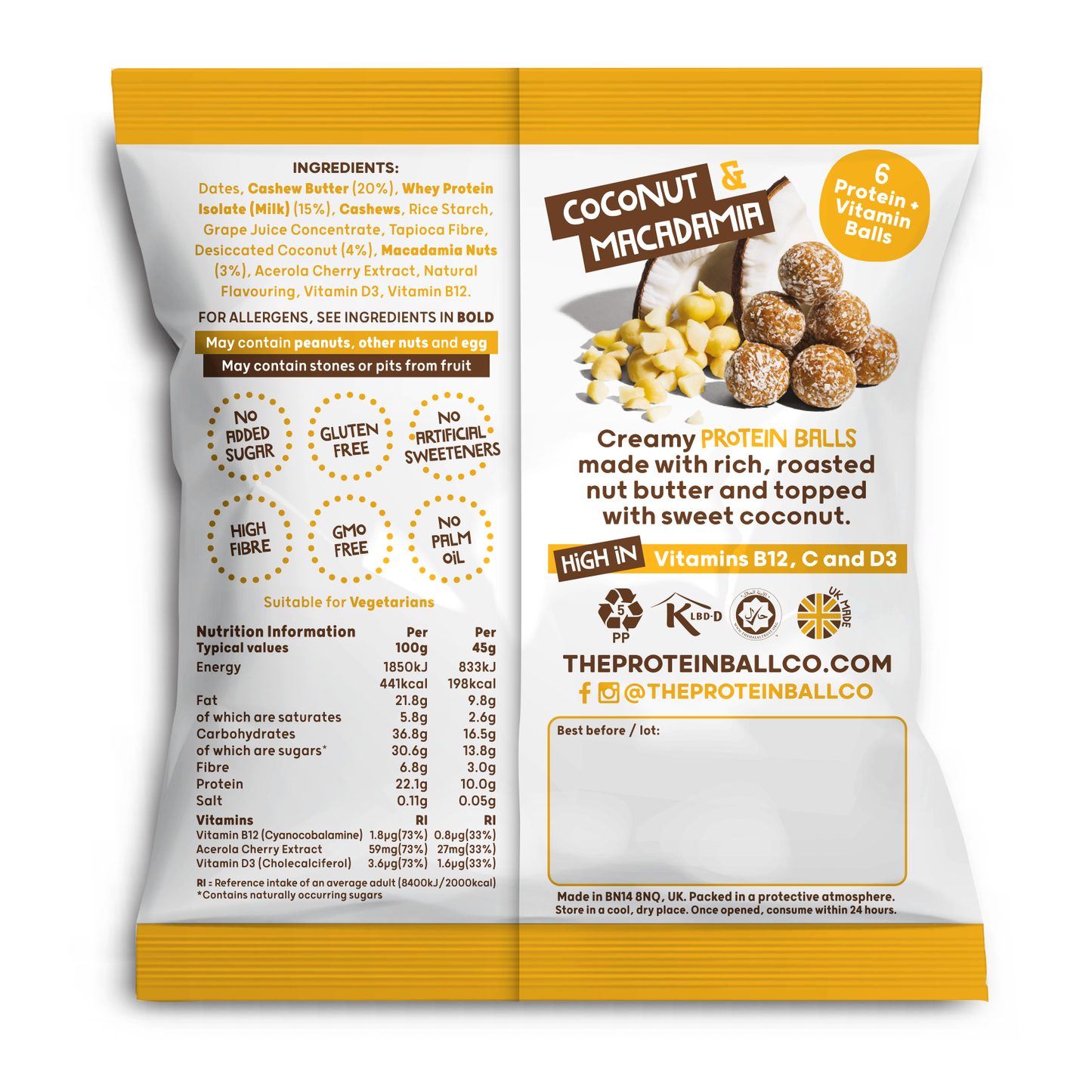 Salted Caramel Protein Balls 45g pack