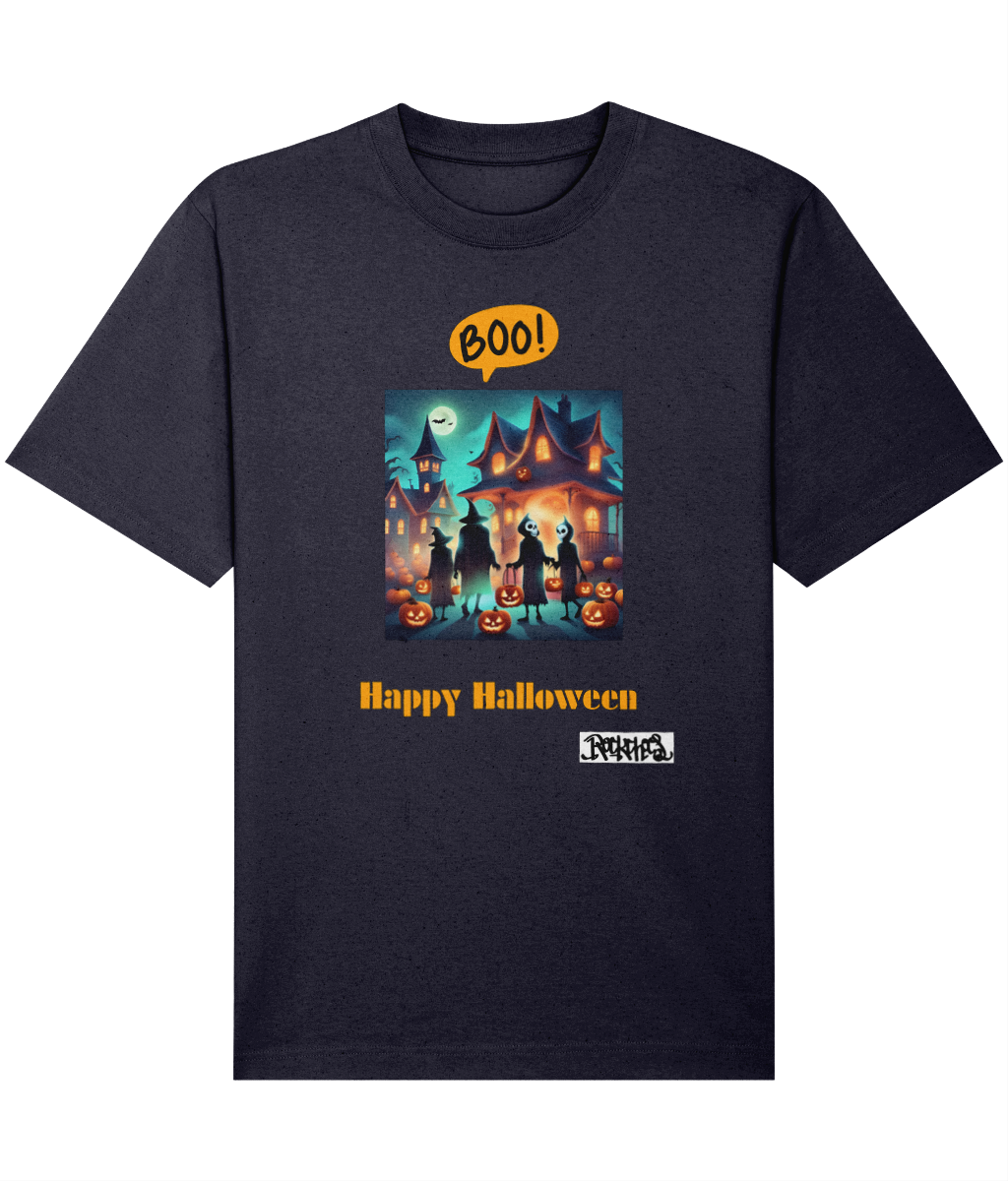 Happy Halloween T shirts designed by Rock Chocs Haunted House Design 1 Adult unisex