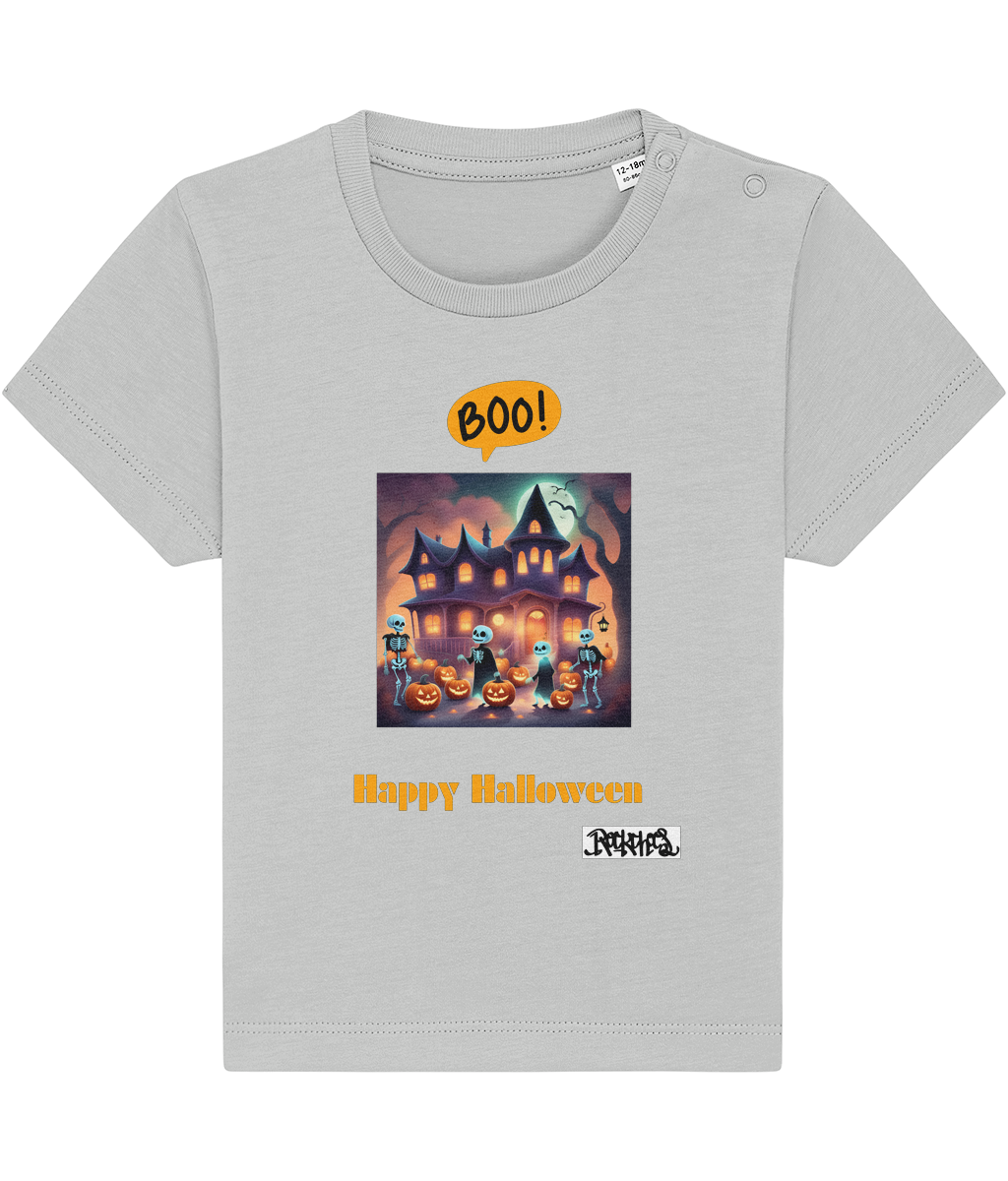 Happy Halloween T shirts 0 to 36 months designed by Rock Chocs Haunted House Design 3