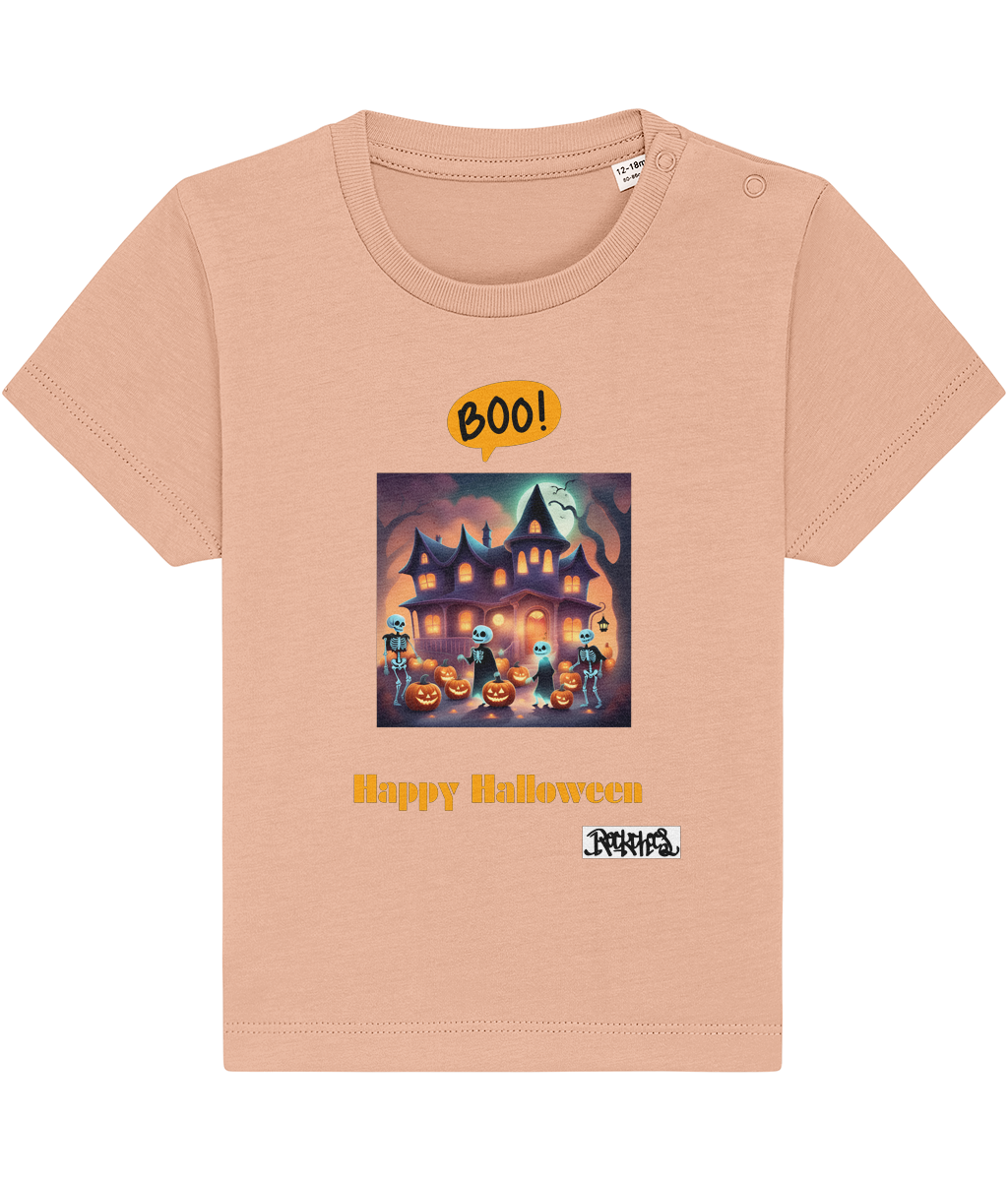 Happy Halloween T shirts 0 to 36 months designed by Rock Chocs Haunted House Design 3