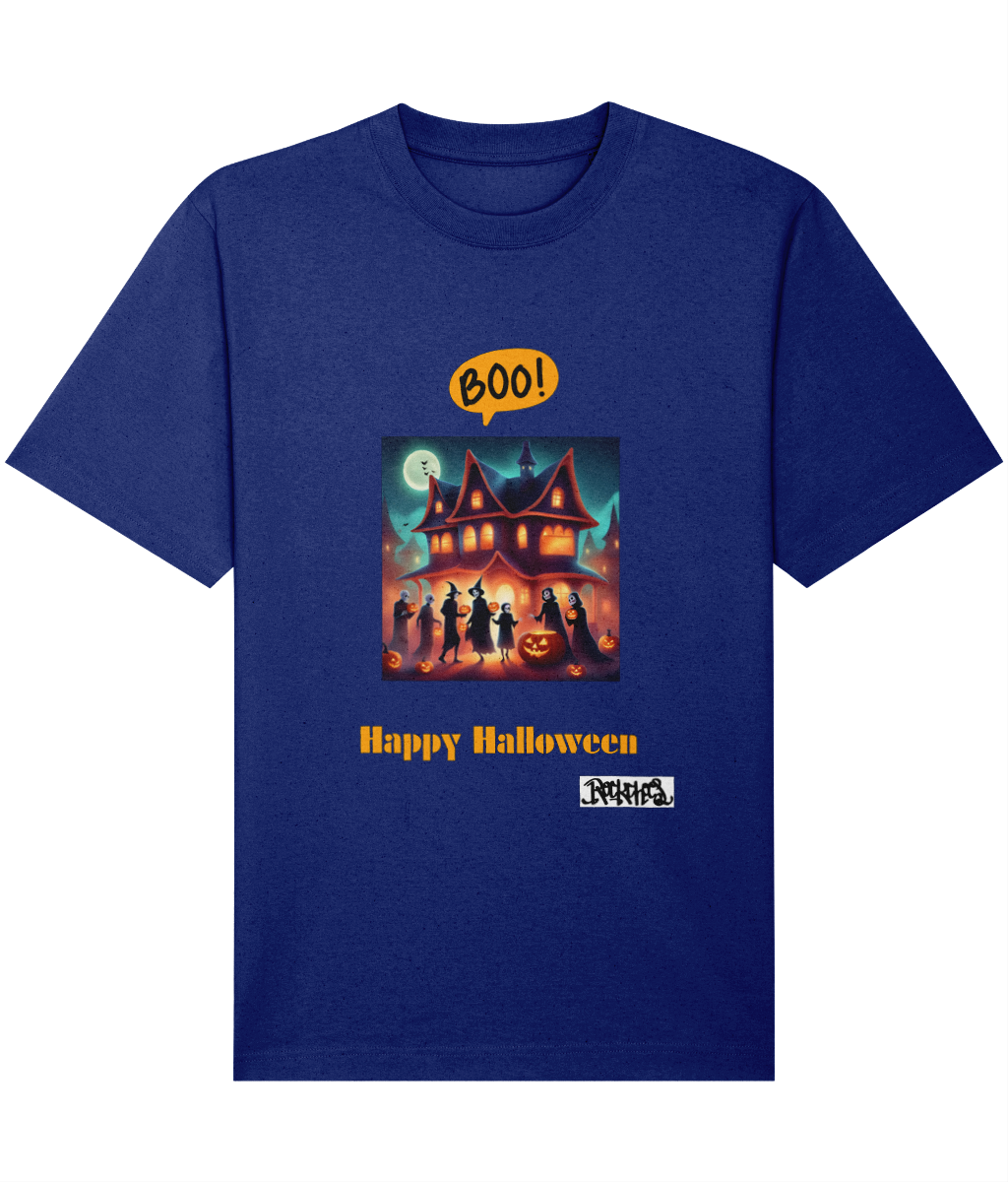 Happy Halloween T shirts designed by Rock Chocs Haunted House Design 2 Adults Unisex