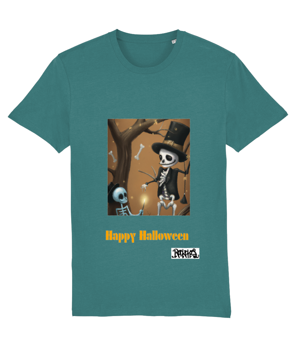 Happy Halloween T shirts designed by Rock Chocs Skeleton - Adult Size unisex