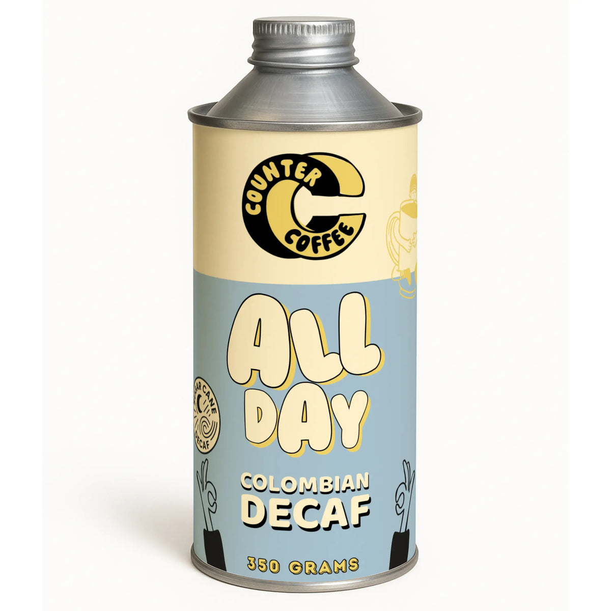 Coffee - All Day Decaf Tin - 350g Fresh Roasted Colombian