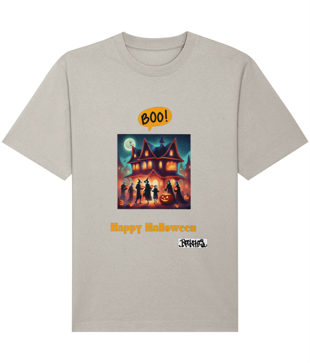 Happy Halloween T shirts designed by Rock Chocs Haunted House Design 2 Adults Unisex