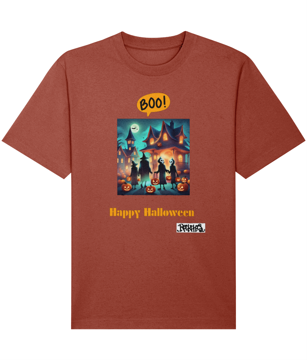 Happy Halloween T shirts designed by Rock Chocs Haunted House Design 1 Adult unisex