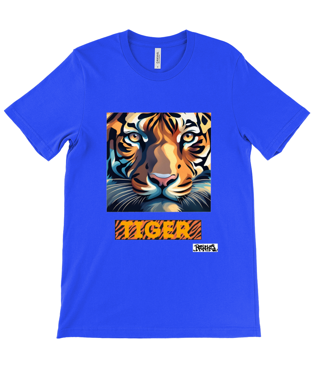 Tiger T shirt by Rock Chocs - Unisex Canvas crew neck t shirt