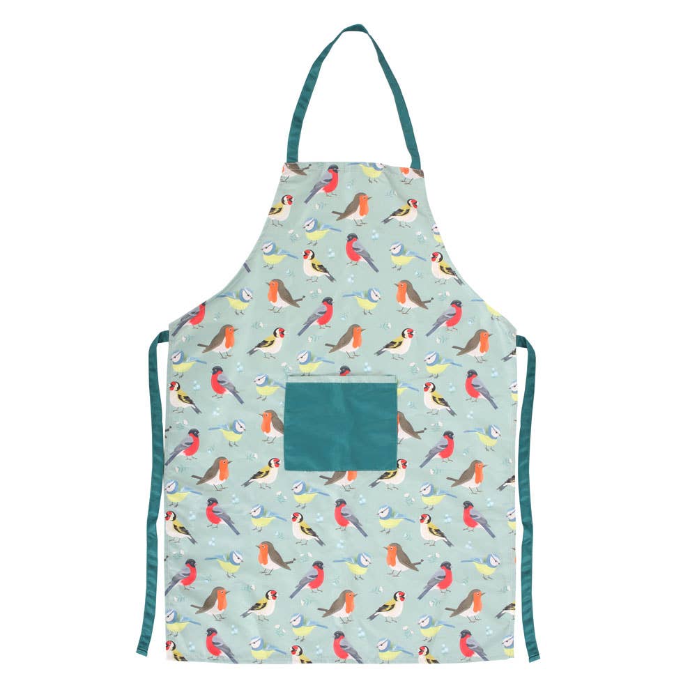 British Garden Birds Cotton Apron - 2 left in stock
