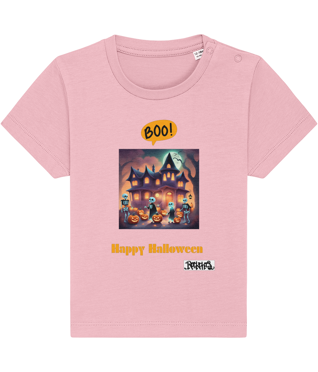 Happy Halloween T shirts 0 to 36 months designed by Rock Chocs Haunted House Design 3