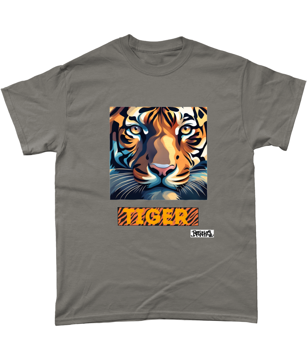 Gildan Heavy Cotton T-Shirt Tiger T shirt by Rock Chocs