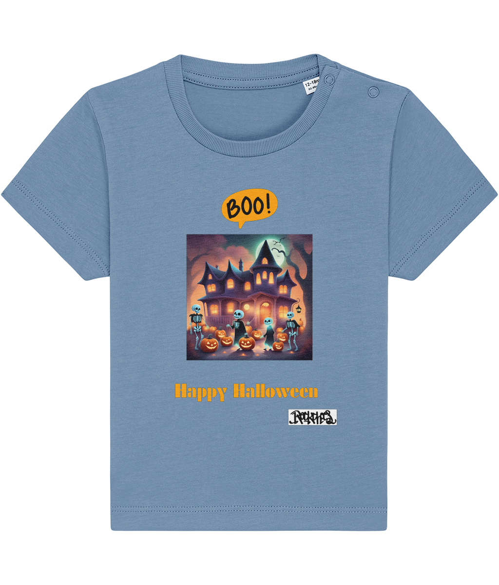 Happy Halloween T shirts 0 to 36 months designed by Rock Chocs Haunted House Design 3