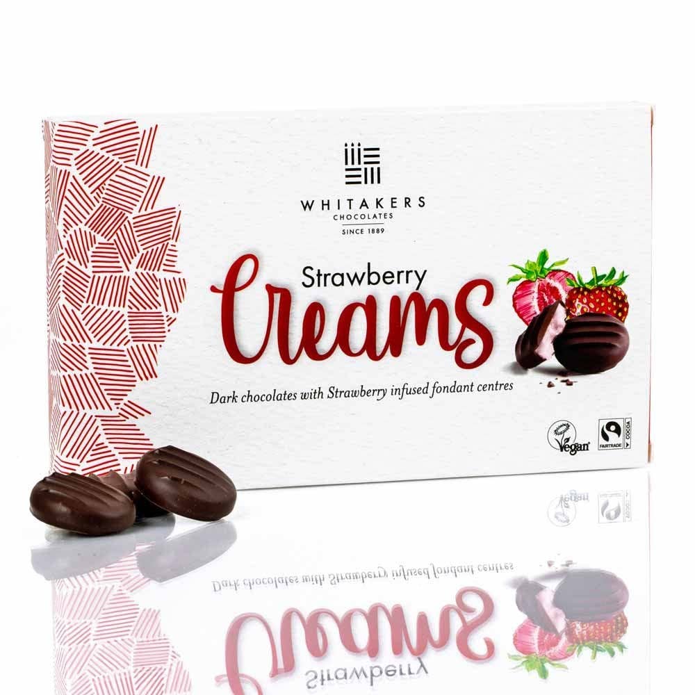 Whitakers Dark Chocolate Strawberry Fondant Creams 150g 11 boxes in stock