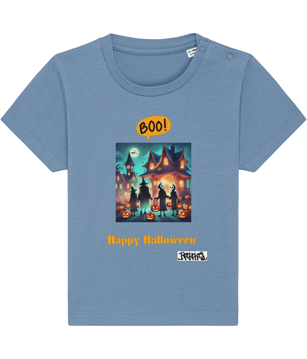 Happy Halloween T shirts designed by Rock Chocs Haunted House Design 1 0 to 36 months