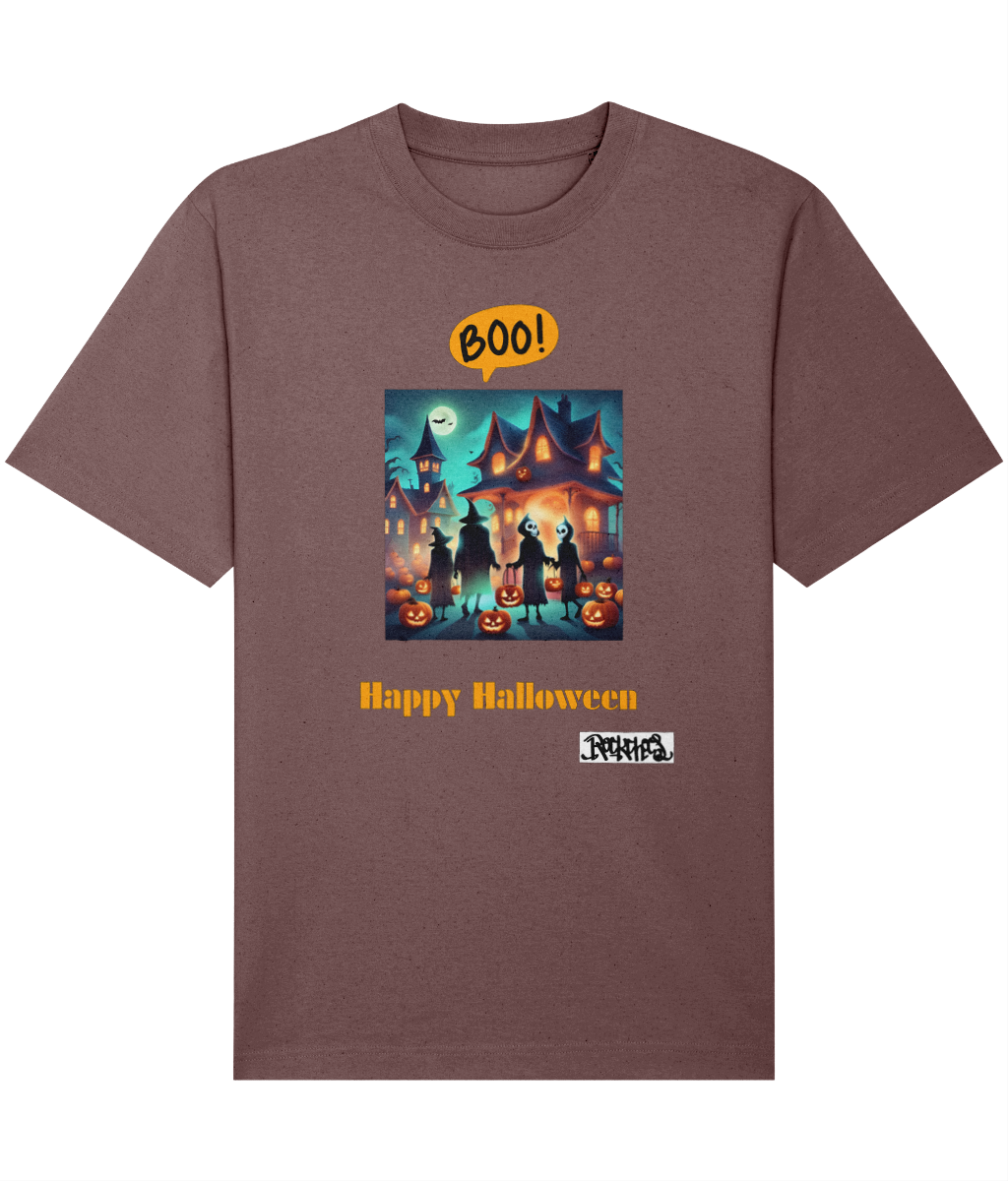 Happy Halloween T shirts designed by Rock Chocs Haunted House Design 1 Adult unisex
