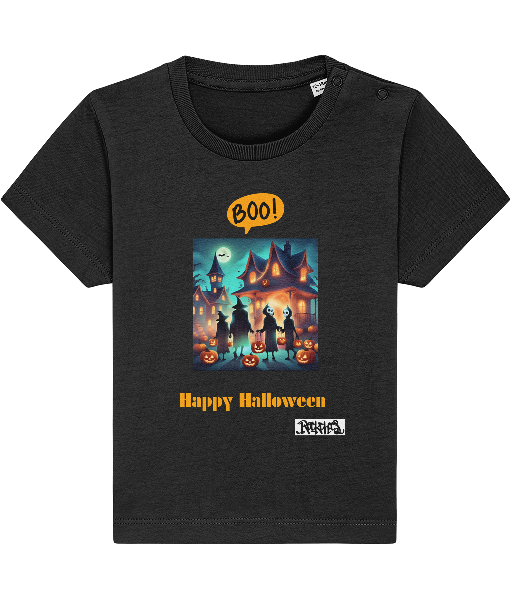 Happy Halloween T shirts designed by Rock Chocs Haunted House Design 1 0 to 36 months