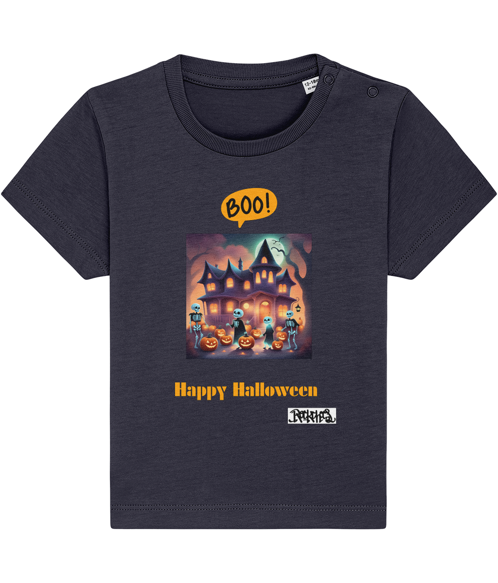 Happy Halloween T shirts 0 to 36 months designed by Rock Chocs Haunted House Design 3