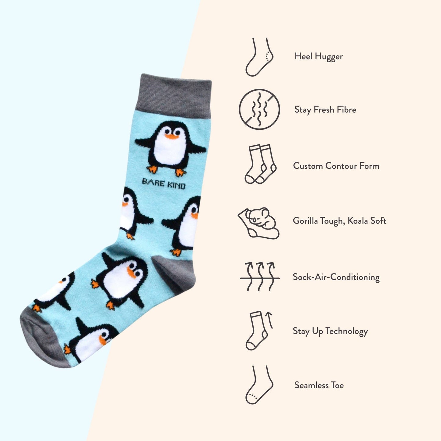 Penguin Socks | Bamboo Socks | Aqua Socks
