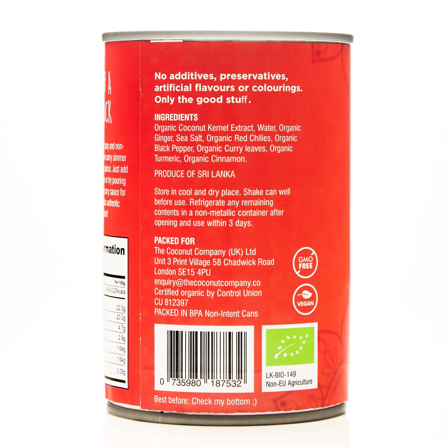 Organic Red Coconut Curry Cream - 400ml BPA-Free Can