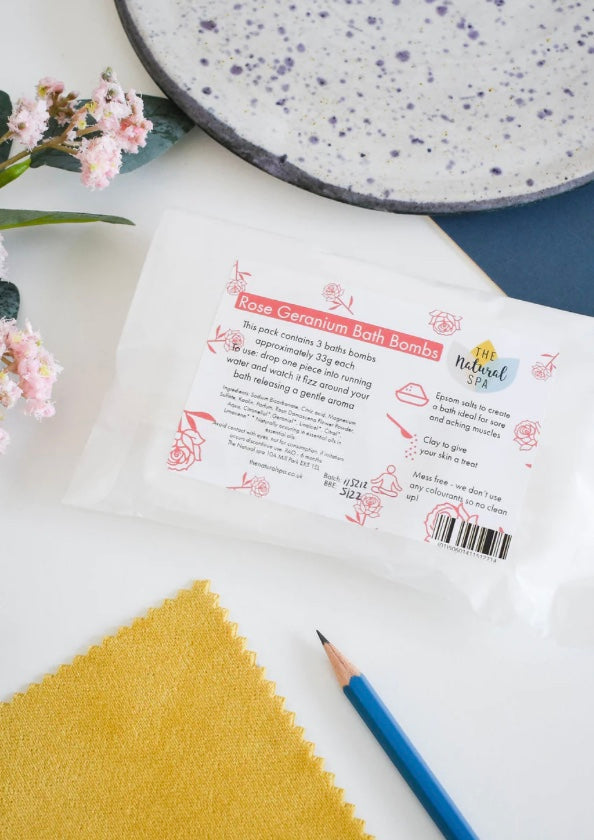 Rose Geranium Aromatherapy Bath Bombs