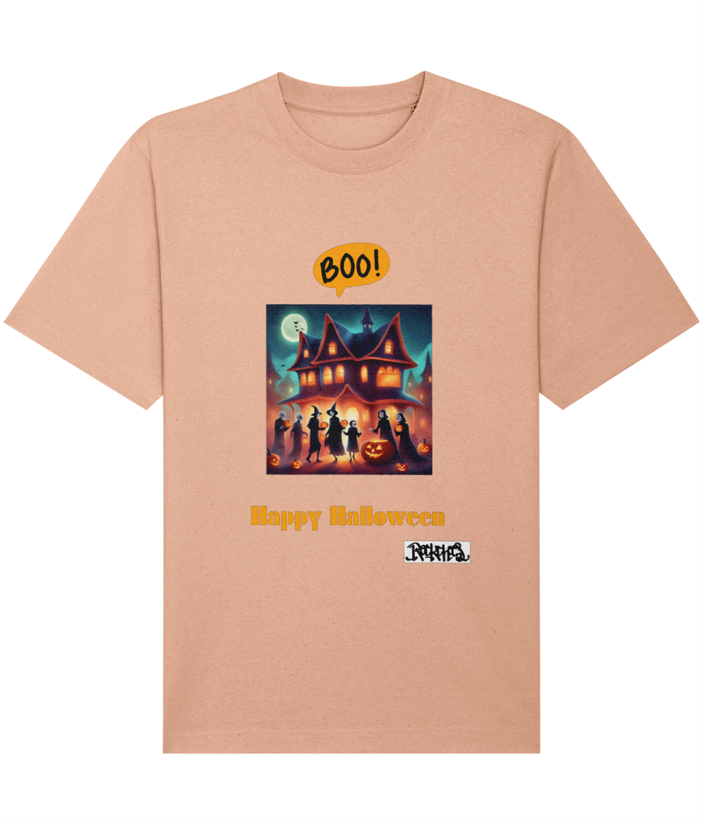 Happy Halloween T shirts designed by Rock Chocs Haunted House Design 2 Adults Unisex