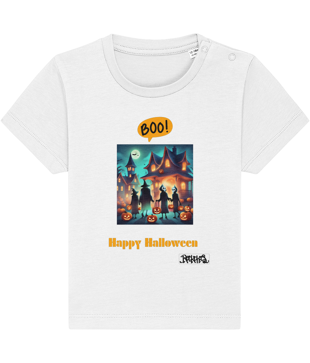 Happy Halloween T shirts designed by Rock Chocs Haunted House Design 1 0 to 36 months