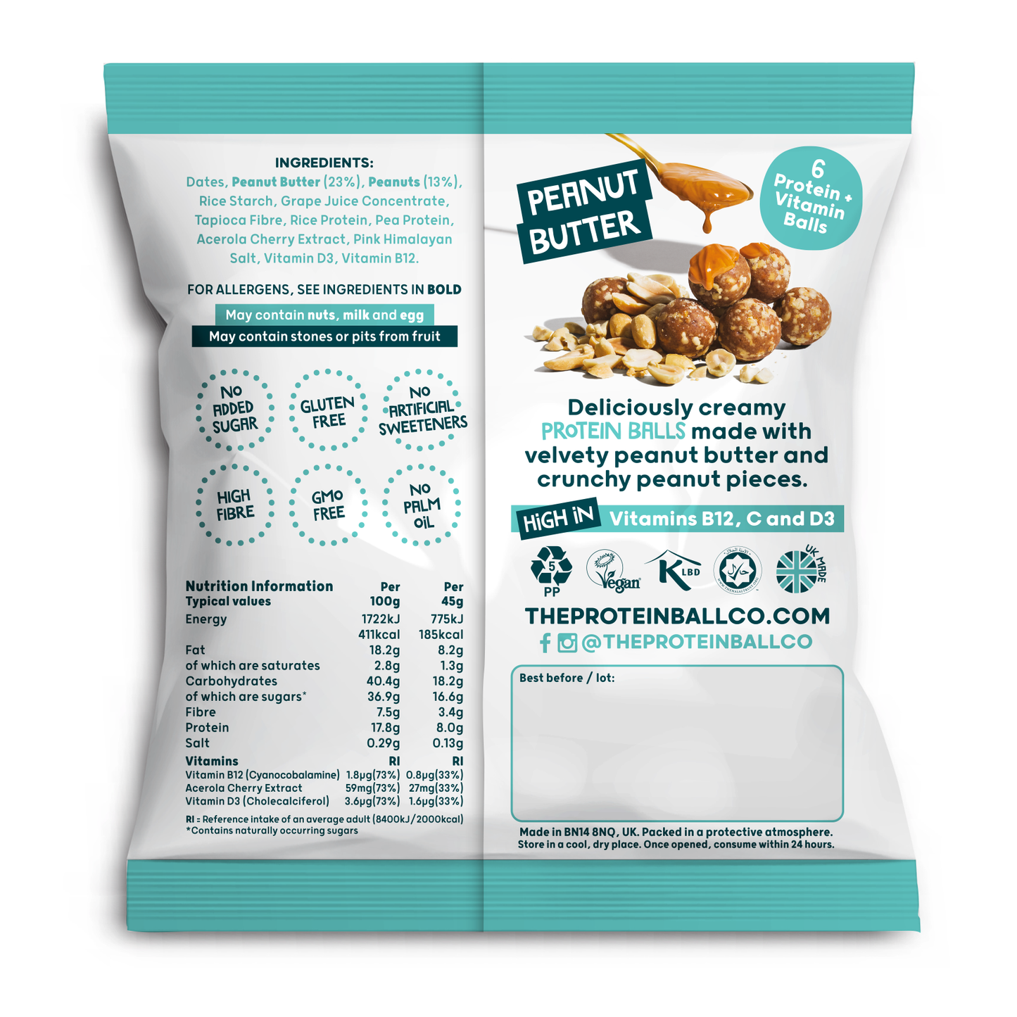 Peanut Butter Vegan Plant Protein 45g pack