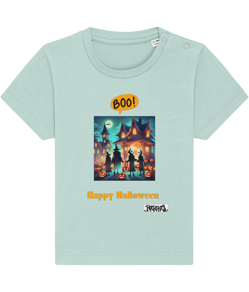 Happy Halloween T shirts designed by Rock Chocs Haunted House Design 1 0 to 36 months