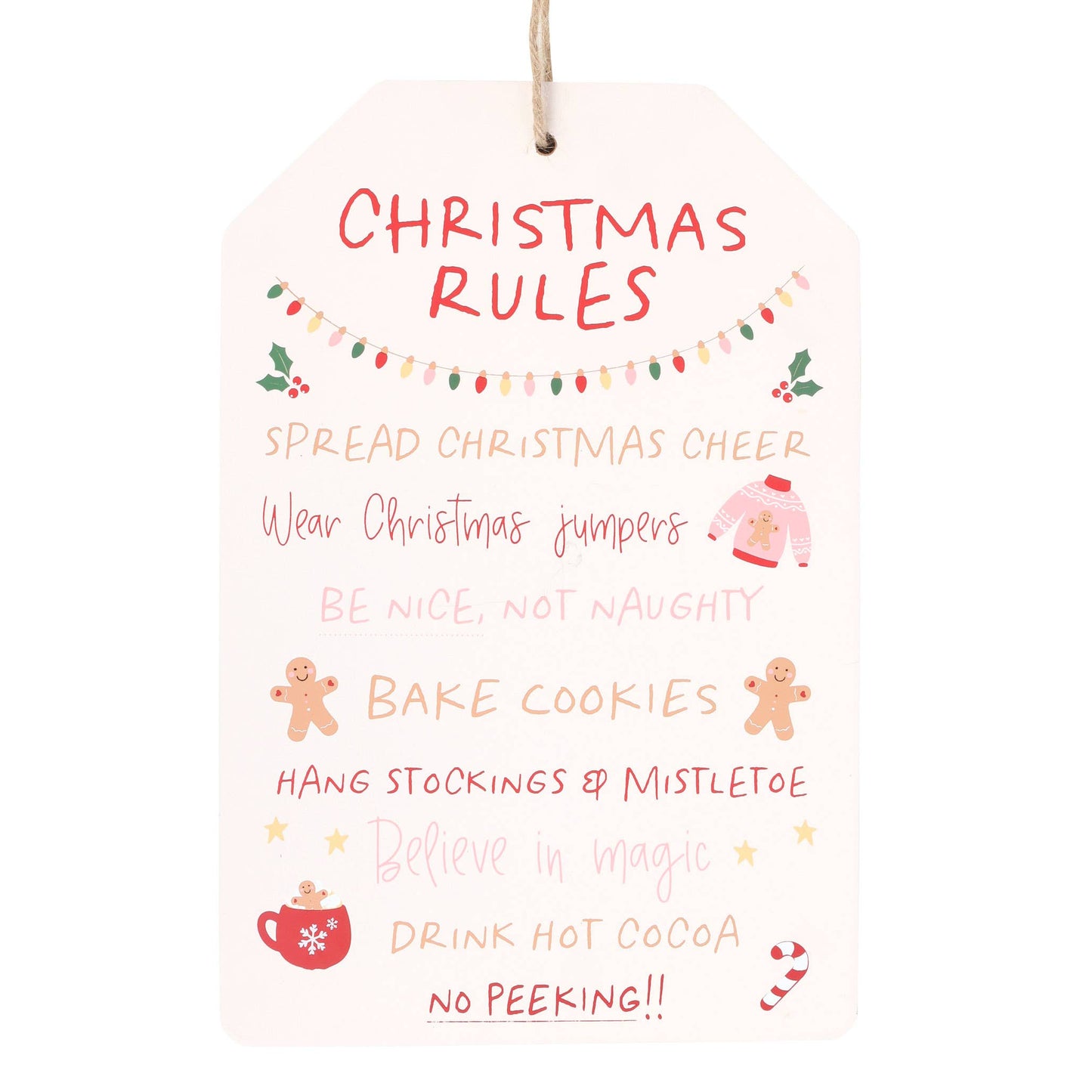 Sugarplum Fun Christmas Rules Hanging Sign 2 left in stock