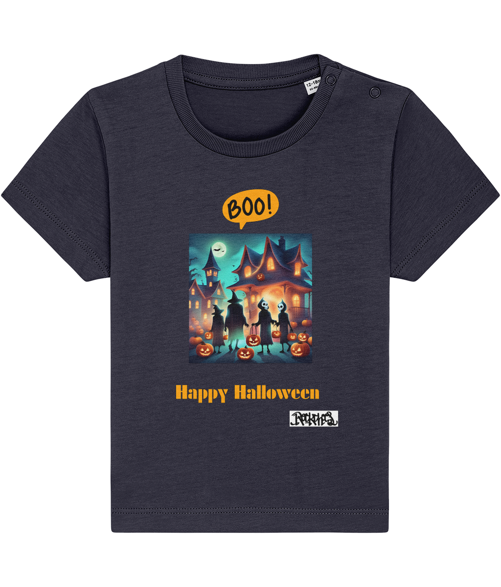 Happy Halloween T shirts designed by Rock Chocs Haunted House Design 1 0 to 36 months