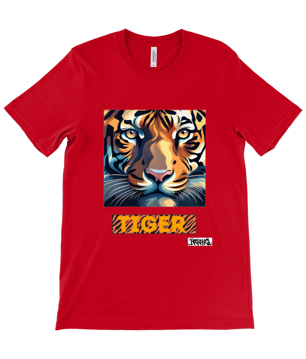 Tiger T shirt by Rock Chocs - Unisex Canvas crew neck t shirt