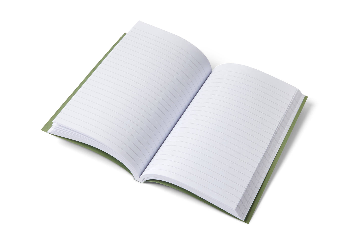 A5 Lined Notebooks in Mid-Green, Ruled Notepads, Stationery - 4 left in stock