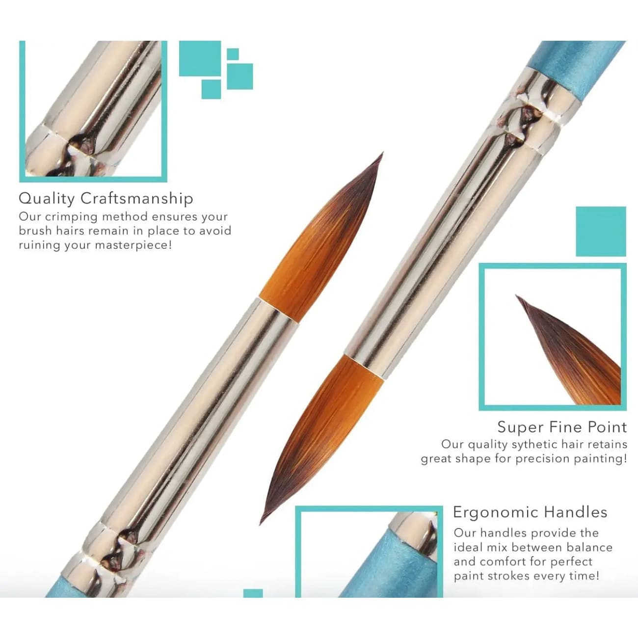 Rock Chocs  DETAIL BRUSHES - 11 Piece Paint Brush Set / Liner Brushes) Craftamo