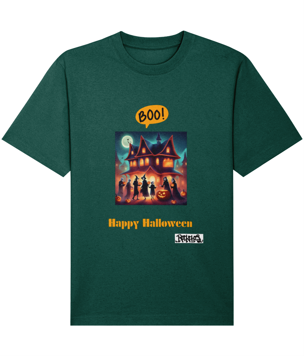 Happy Halloween T shirts designed by Rock Chocs Haunted House Design 2 Adults Unisex