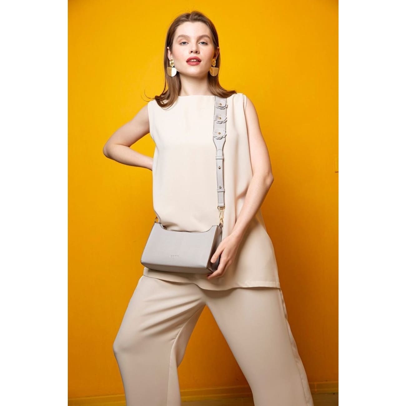 Rock Chocs  Esmay Lisse Vegan Light Stone Bag Rock Chocs  Clutch cross body ethical vegan handbags Handbag Rock Chocs Vegan handbags Vegan handbag vegan handbags