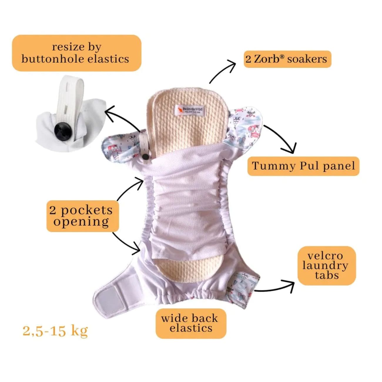 Pocket "Cucu"  nappies Rock Chocs 