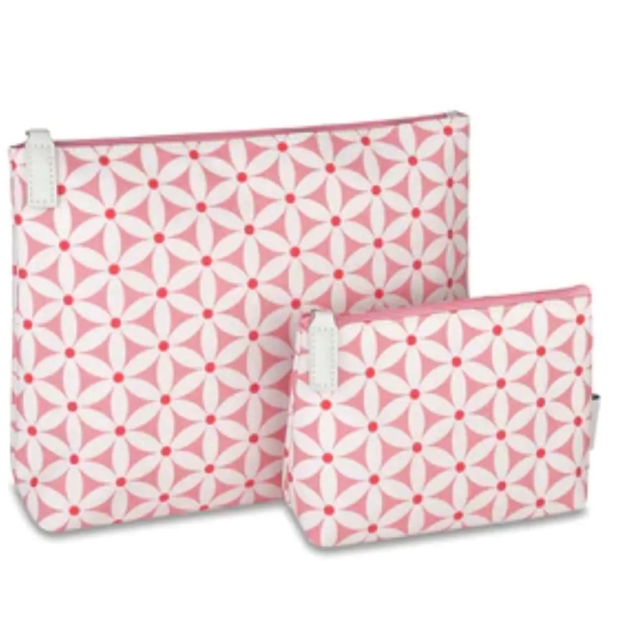 Rock Chocs  Small 'Mia' Makeup Bag + Large 'Mia' Makeup Bag in Starflower Pink Victoria Green