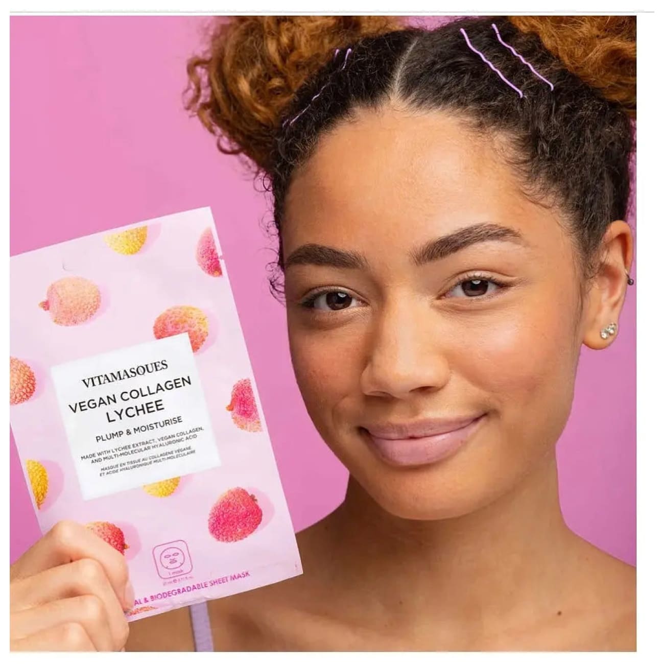 Vegan Collagen Lychee Face Sheet Mask Rock Chocs 