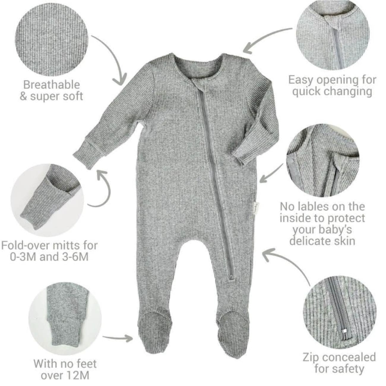 VELVET MOCHA ZIP UP RIBBED ROMPER BABYGROW SLEEPSUIT Size 0 to 3 months Rock Chocs