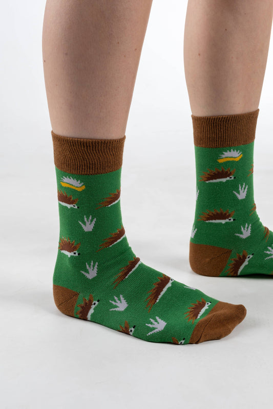 BAMBOO SOCKS | HEDGEHOG SOCKS | WILDLIFE SOCKS | GREEN limited stock