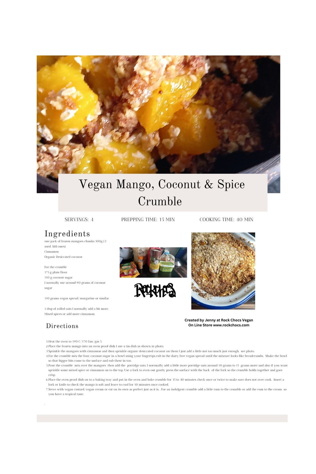 Mango, Coconut and Spice Vegan Crumble