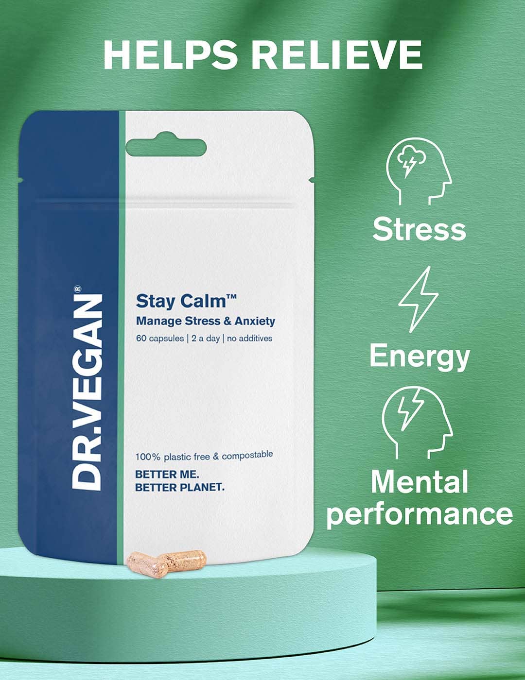 Stay Calm™ | 30 Capsules | For Anxiety, Stress & Focus