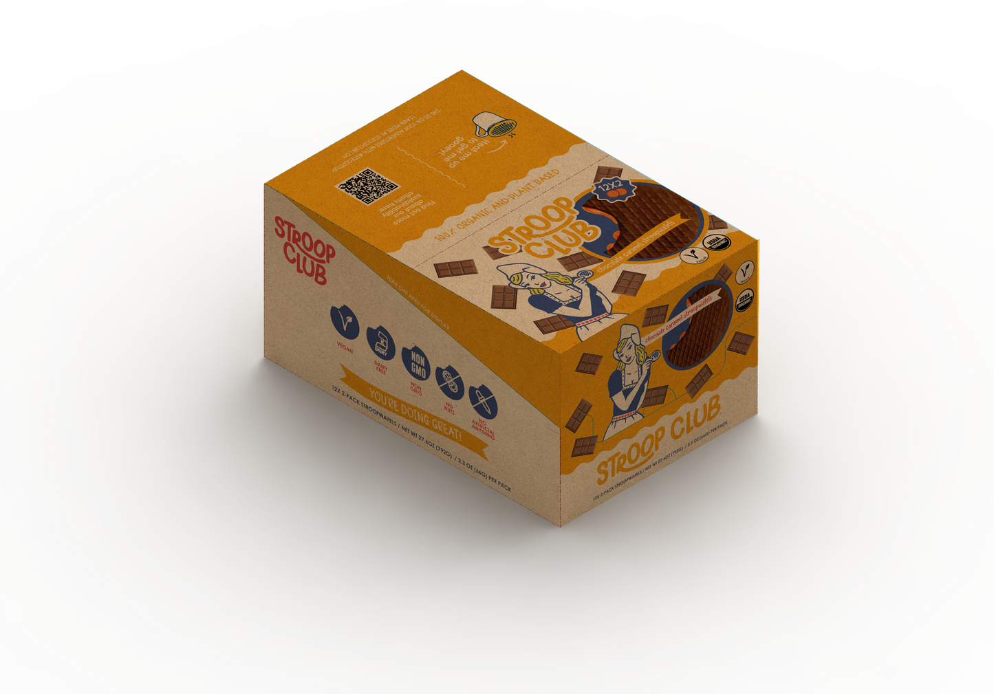 Chocolate Caramel Organic & Plant-based  Stroopwafel 2-pack  arriving soon at Rock Chocs