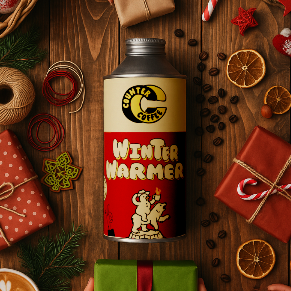 Coffee Winter Warmer Tin 350g Fresh Roasted Seasonal Blend whole bean